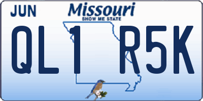MO license plate QL1R5K
