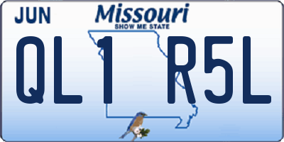 MO license plate QL1R5L