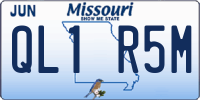 MO license plate QL1R5M