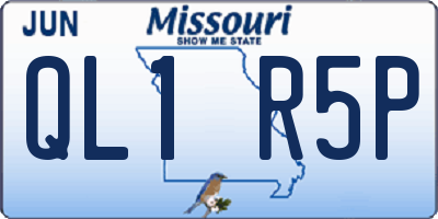 MO license plate QL1R5P
