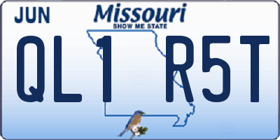 MO license plate QL1R5T