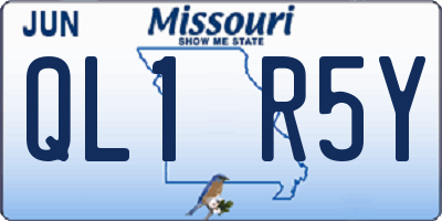 MO license plate QL1R5Y