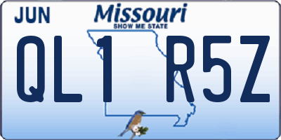 MO license plate QL1R5Z
