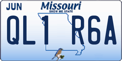 MO license plate QL1R6A