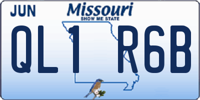 MO license plate QL1R6B