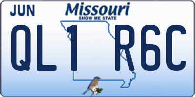 MO license plate QL1R6C