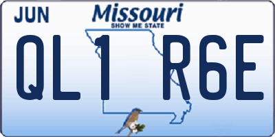 MO license plate QL1R6E