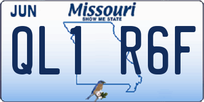 MO license plate QL1R6F