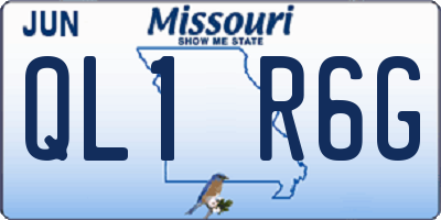 MO license plate QL1R6G