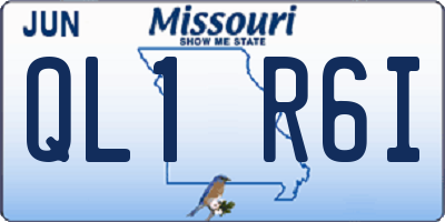 MO license plate QL1R6I
