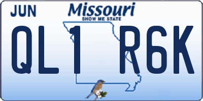 MO license plate QL1R6K