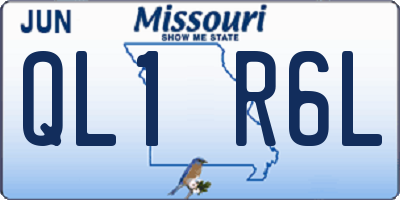 MO license plate QL1R6L