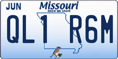 MO license plate QL1R6M