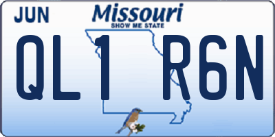 MO license plate QL1R6N
