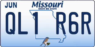 MO license plate QL1R6R