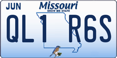 MO license plate QL1R6S