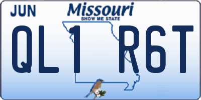 MO license plate QL1R6T