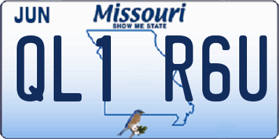 MO license plate QL1R6U