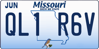 MO license plate QL1R6V