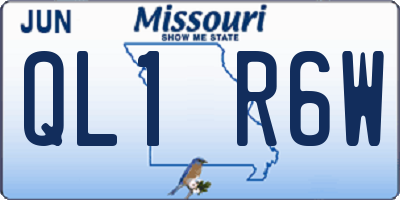 MO license plate QL1R6W