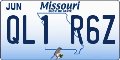 MO license plate QL1R6Z