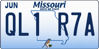 MO license plate QL1R7A