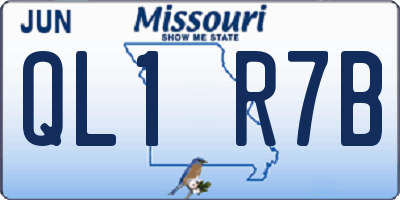 MO license plate QL1R7B