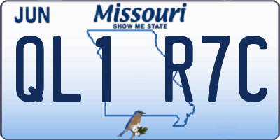 MO license plate QL1R7C