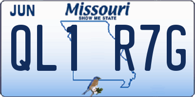 MO license plate QL1R7G