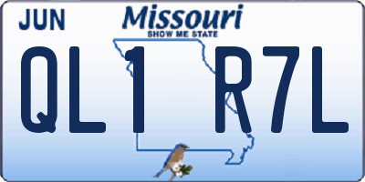 MO license plate QL1R7L