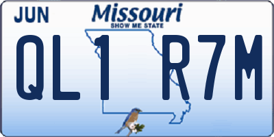 MO license plate QL1R7M