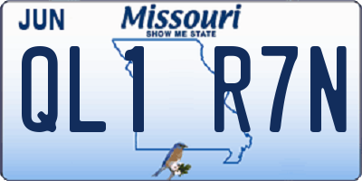 MO license plate QL1R7N