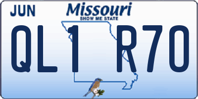 MO license plate QL1R7O
