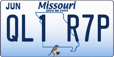 MO license plate QL1R7P