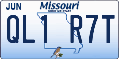 MO license plate QL1R7T