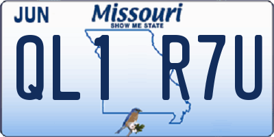 MO license plate QL1R7U