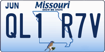 MO license plate QL1R7V
