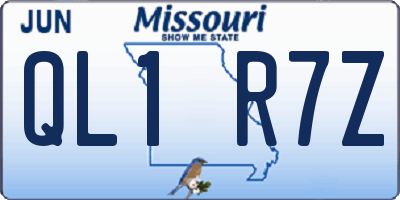 MO license plate QL1R7Z