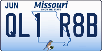 MO license plate QL1R8B