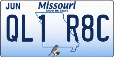 MO license plate QL1R8C