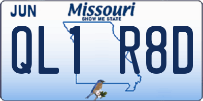 MO license plate QL1R8D