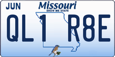 MO license plate QL1R8E
