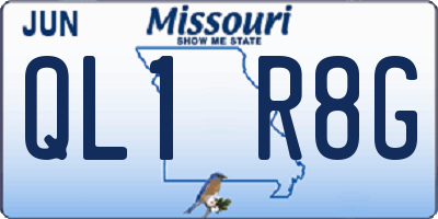 MO license plate QL1R8G