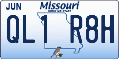 MO license plate QL1R8H