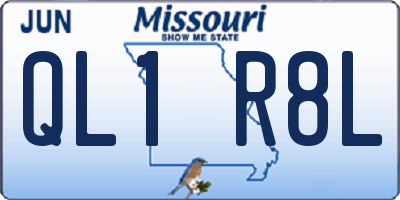 MO license plate QL1R8L