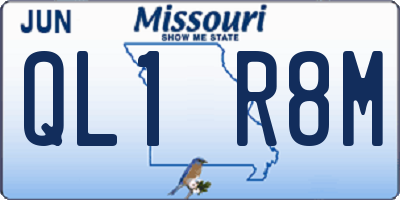MO license plate QL1R8M