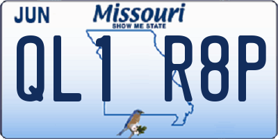 MO license plate QL1R8P