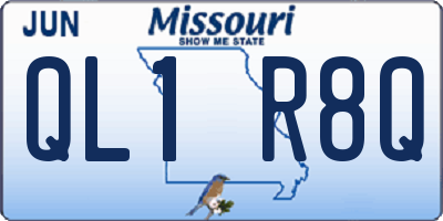 MO license plate QL1R8Q
