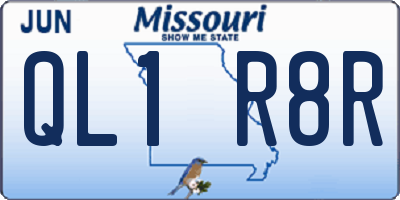 MO license plate QL1R8R
