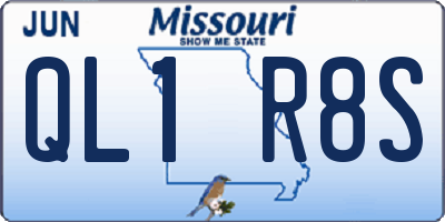 MO license plate QL1R8S